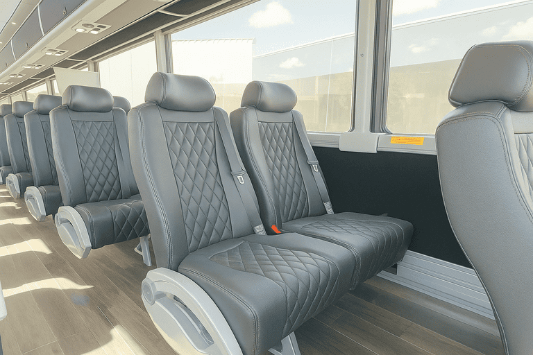 interior of Puyallup Charter Bus charter bus